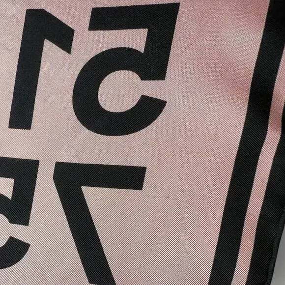 Burberry Silk Scarf 90x90 Horseferry Coordinates Logo Check Italy - Picture 6 of 11